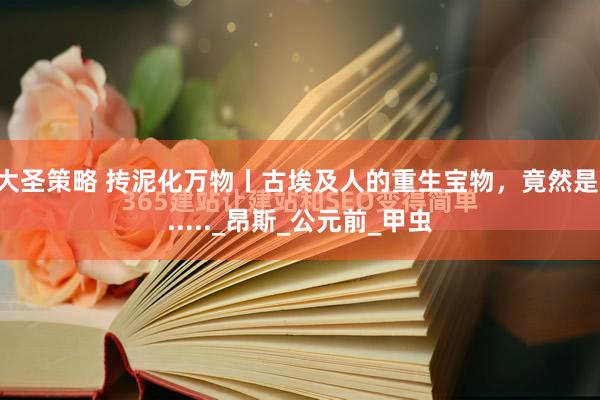 大圣策略 抟泥化万物丨古埃及人的重生宝物，竟然是......_昂斯_公元前_甲虫